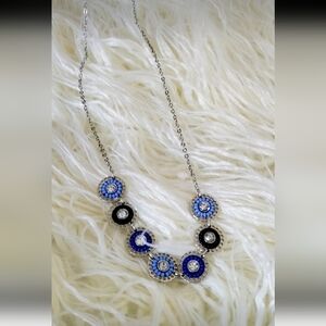 Very Cute piece of Blue Bead Studded Silver Necklace 🌴